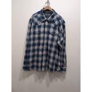 Wrangler Retro Premium Long Sleeve Western Pearl Snap Plaid Shirt Men's XXL